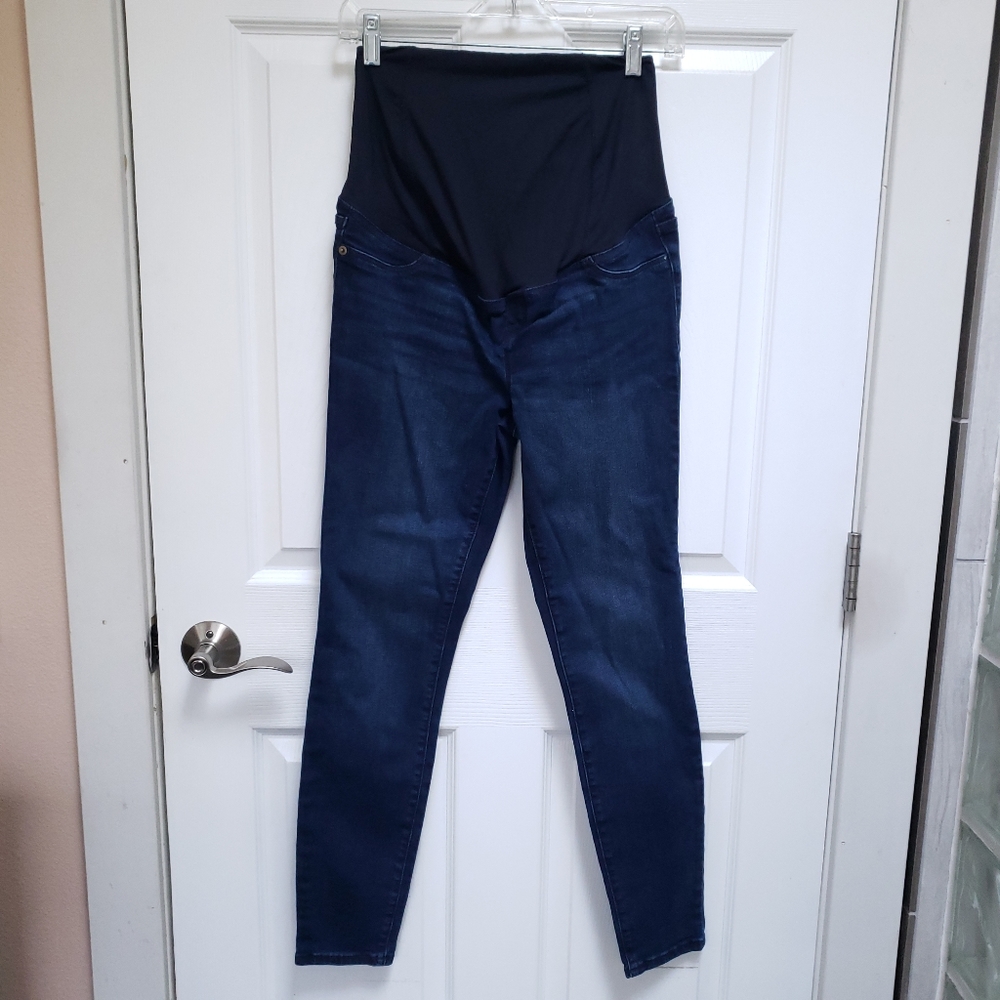 Isabel Maternity Blue Dark Wash Denim Stretch Full Panel Skinny Jeans